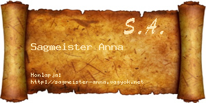 Sagmeister Anna névjegykártya